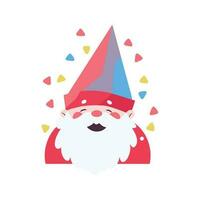 christmas gnome in flat style isolated on background vector