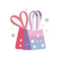 christmas gift bags in flat style isolated on background vector