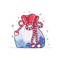 christmas gift bags in flat style isolated on background vector