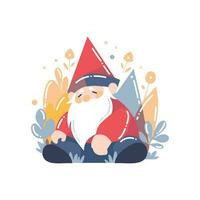 christmas gnome in flat style isolated on background vector