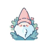 christmas gnome in flat style isolated on background vector