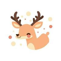 christmas reindeer in flat style isolated on background vector