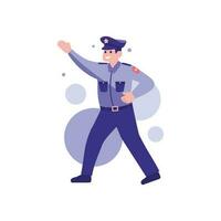 cute policeman in flat style isolated on background vector