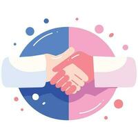 Handshake Friendship in flat style isolated on background vector