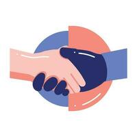Handshake Friendship in flat style isolated on background vector