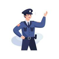 cute policeman in flat style isolated on background vector