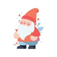 christmas gnome in flat style isolated on background vector