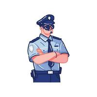 cute policeman in flat style isolated on background vector