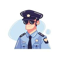 cute policeman in flat style isolated on background vector