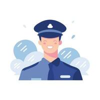 cute policeman in flat style isolated on background vector