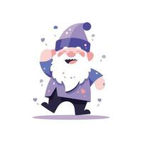 christmas gnome in flat style isolated on background vector