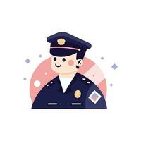 cute policeman in flat style isolated on background vector