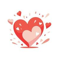 heart with love in flat style isolated on background vector