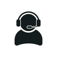 Operator with microphone vector icon. Operator in call center illustration.