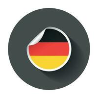 Alemania pegatina con bandera. vector ilustración con largo sombra.