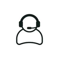 Operator with microphone vector icon. Operator in call center illustration.