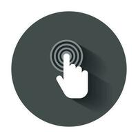 Click hand icon. Cursor finger sign flat vector. Illustration with long shadow. vector