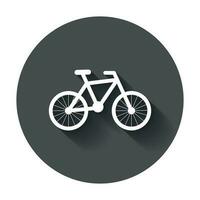 Bike silhouette icon. Bicycle vector illustration in flat style. Icons for design, website with long shadow.