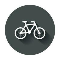 bicicleta silueta icono. bicicleta vector ilustración en plano estilo. íconos para diseño, sitio web con largo sombra.