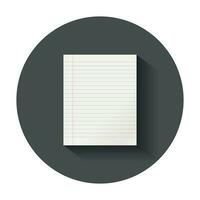 Realistic template notepad with spiral. Blank cover design. School business diary. Office stationery notebook with long shadow. vector