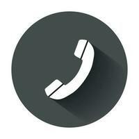 Phone icon in flat style. Vector illustration with long shadow.