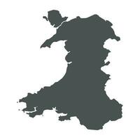 Wales vector map. Black icon on white background.