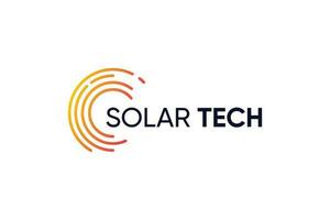 Solar tech logo design with modern abstract concept vector