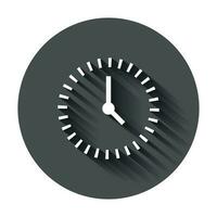 Clock countdown icon in flat style. Time chronometer vector illustration with long shadow. Clock business concept.