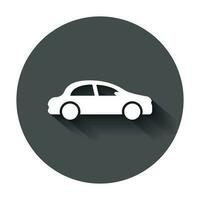 Car icon in flat style. Automobile car vector illustration with long shadow. Auto business concept.