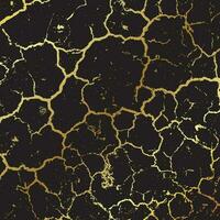 detailed cracked grunge texture in gold and black vector