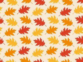 Seamless autumn pattern with oak leaves vector
