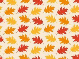 Seamless autumn pattern with oak leaves vector