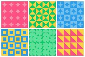 Set of seamless pattern with simple geometric shapes. Abstract background for banner, poster, cover, card. vector