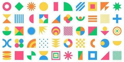 Set of colorful simple geometric shapes. vector