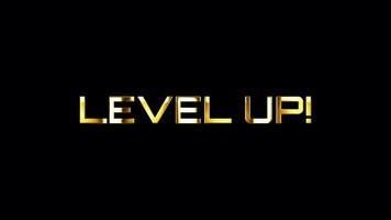 Loop Level Up golden shine light motion text effect video