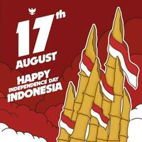 Happy Independence day Indonesia Template vector