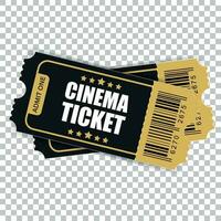 Realistic cinema ticket icon in flat style. Admit one coupon entrance vector illustration on isolated background. 3d ticket business concept.