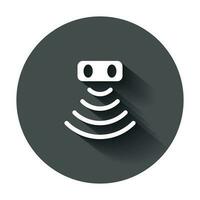 Motion sensor icon in flat style. Sensor waves vector illustration with long shadow. Security connection business concept.