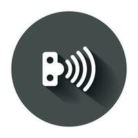 Motion sensor icon in flat style. Sensor waves vector illustration with long shadow. Security connection business concept.