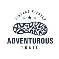 Vintage Retro Hipster Shoe Outdoor Sport Adventure Hiking Climbing Logo vector