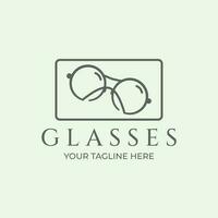 glasses logo line art minimalist design illustration creative vector