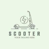 scooter logo línea Arte minimalista diseño ilustración para transporte vector