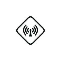 Non ionizing radiation caution warning symbol design vector