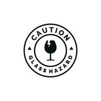 Glass hazard caution warning symbol design vector