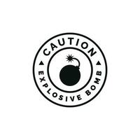 Explosive bomb caution warning symbol design vector