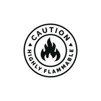 Highly flammable caution warning symbol design vector