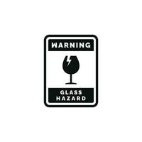 Glass hazard caution warning symbol design vector