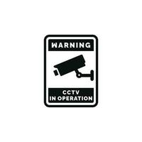 CCTV in operation caution warning symbol design vector