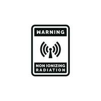 Non ionizing radiation caution warning symbol design vector