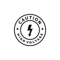 High voltage caution warning symbol design vector